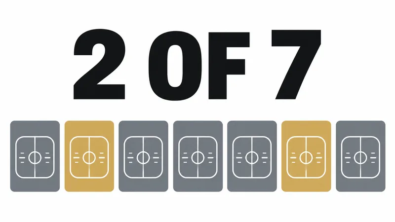 A seven-card concept diagram shows two gold cards and five grey cards under the large text “2 OF 7.”