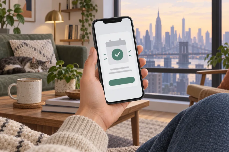 Concept illustration of a subscriber using a phone to cancel a generic online service.